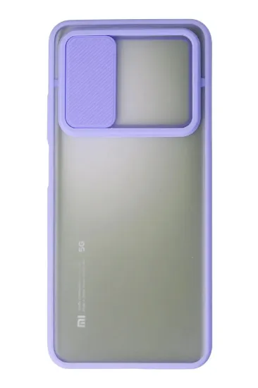 Newface Xiaomi Mi 10T Kılıf Palm Buzlu Kamera Sürgülü Silikon - Lila resmi
