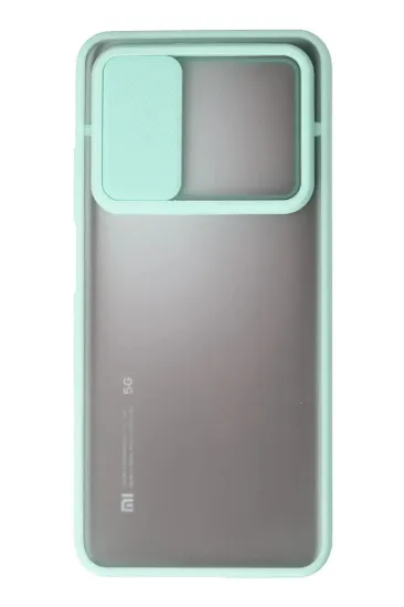 Newface Xiaomi Mi 10T Kılıf Palm Buzlu Kamera Sürgülü Silikon - Turkuaz resmi