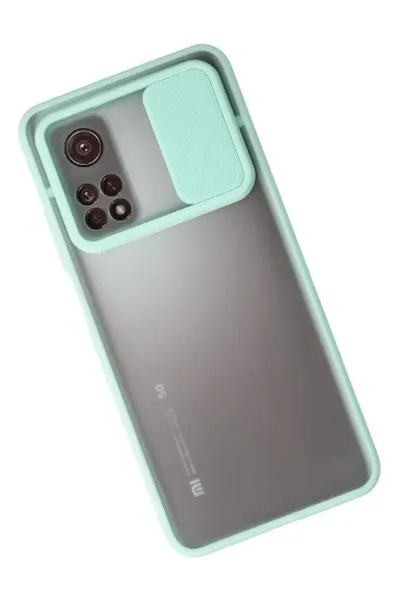 Newface Xiaomi Mi 10T Kılıf Palm Buzlu Kamera Sürgülü Silikon - Turkuaz resmi