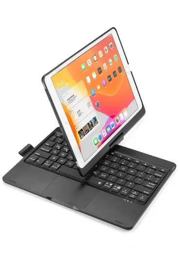 Newface iPad 10.2 (7.nesil) Kılıf Magic Dönen Klavyeli Tablet Kılıf - Siyah resmi