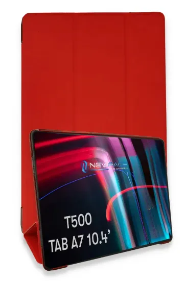 Newface Samsung Galaxy T500 Tab A7 10.4 Kılıf Tablet Smart Kılıf - Kırmızı resmi