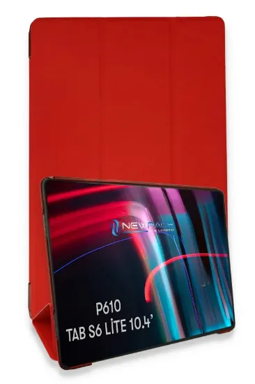 Newface Samsung Galaxy P610 Tab S6 Lite 10.4 Kılıf Tablet Smart Kılıf - Kırmızı resmi