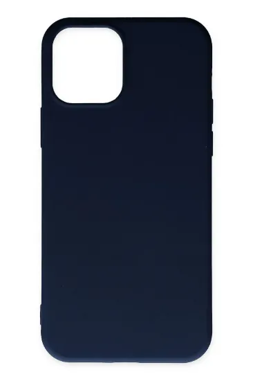 Newface iPhone 11 Pro Max Kılıf Nano içi Kadife Silikon - Lacivert resmi