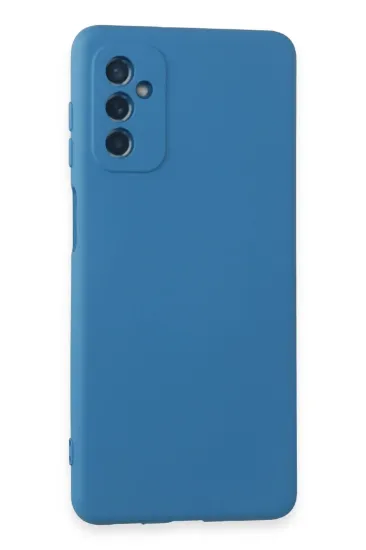 Newface Samsung Galaxy M52 5G Kılıf Nano içi Kadife Silikon - Mavi resmi