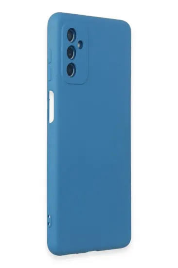 Newface Samsung Galaxy M52 5G Kılıf Nano içi Kadife Silikon - Mavi resmi