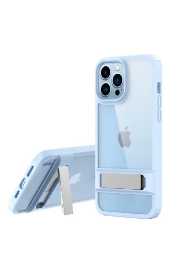 Newface iPhone 13 Pro Max Kılıf Rolet Stand Kapak - Sierra Blue resmi
