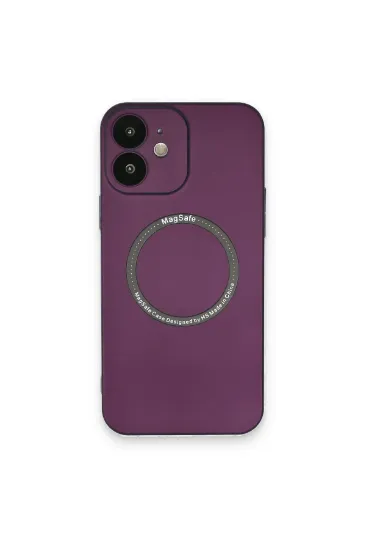 Newface iPhone 12 Kılıf Jack Magneticsafe Lens Silikon - Mürdüm resmi