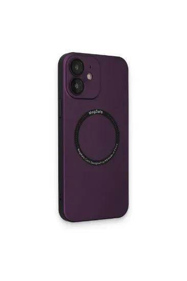 Newface iPhone 12 Kılıf Jack Magneticsafe Lens Silikon - Mürdüm resmi