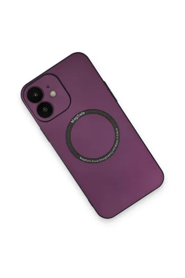 Newface iPhone 12 Kılıf Jack Magneticsafe Lens Silikon - Mürdüm resmi