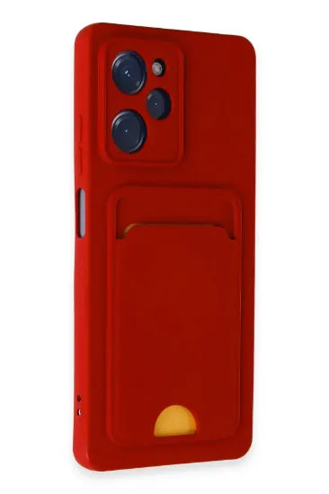 Newface Xiaomi Poco X5 Pro 5G Kılıf Kelvin Kartvizitli Silikon - Kırmızı resmi