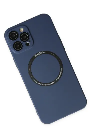 Newface iPhone 12 Pro Kılıf Jack Magneticsafe Lens Silikon - Lacivert resmi
