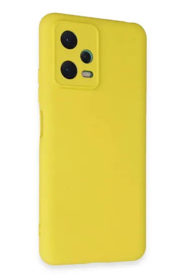 Newface Xiaomi Redmi Note 12 5G Kılıf Nano içi Kadife Silikon - Sarı resmi