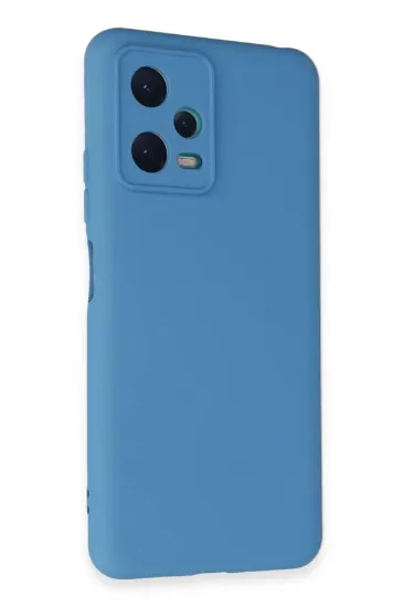 Newface Xiaomi Redmi Note 12 5G Kılıf Nano içi Kadife Silikon - Mavi resmi