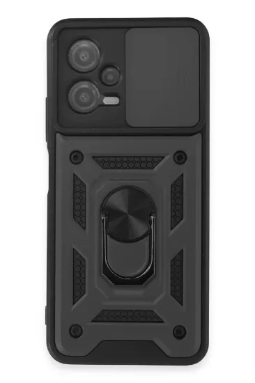Newface Xiaomi Redmi Note 12 5G Kılıf Pars Lens Yüzüklü Silikon - Siyah resmi