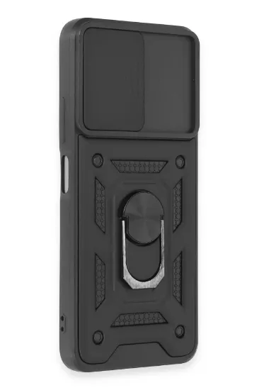 Newface Xiaomi Redmi Note 12 5G Kılıf Pars Lens Yüzüklü Silikon - Siyah resmi