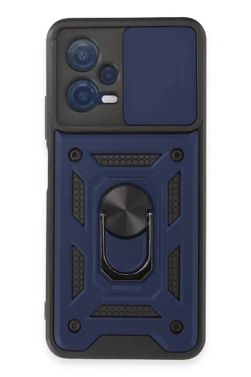 Newface Xiaomi Redmi Note 12 5G Kılıf Pars Lens Yüzüklü Silikon - Lacivert resmi