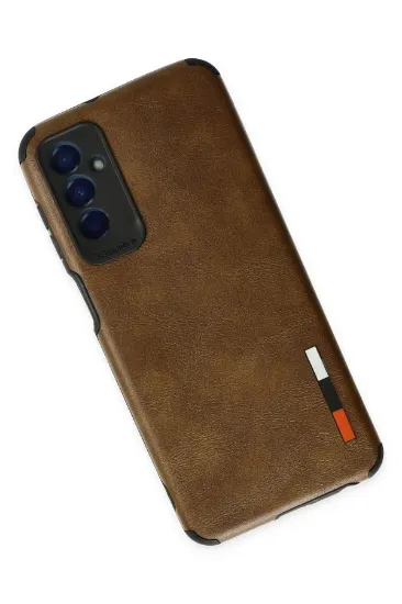 Newface Samsung Galaxy M13 Kılıf Loop Deri Silikon - Kahverengi resmi