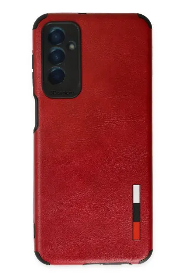 Newface Samsung Galaxy M13 Kılıf Loop Deri Silikon - Kırmızı resmi