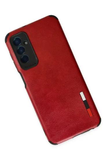 Newface Samsung Galaxy M13 Kılıf Loop Deri Silikon - Kırmızı resmi
