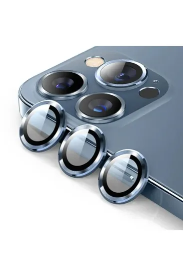 Newface iPhone 12 Pro Max Valdez Metal Kamera Lens - Mavi resmi