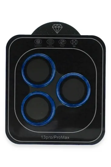 Newface iPhone 12 Pro Max Valdez Metal Kamera Lens - Mavi resmi