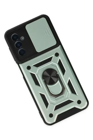 Newface Samsung Galaxy M13 Kılıf Pars Lens Yüzüklü Silikon - Yeşil resmi