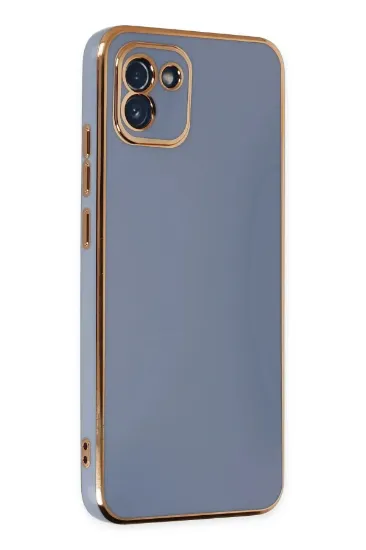 Newface Samsung Galaxy A03 Kılıf Volet Silikon - Mavi resmi