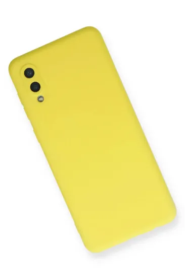 Newface Samsung Galaxy A02 Kılıf Nano içi Kadife Silikon - Sarı resmi