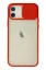 Newface iPhone 12 Kılıf Palm Buzlu Kamera Sürgülü Silikon - Kırmızı resmi