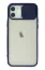 Newface iPhone 12 Kılıf Palm Buzlu Kamera Sürgülü Silikon - Lacivert resmi