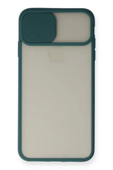 Newface iPhone XS Max Kılıf Palm Buzlu Kamera Sürgülü Silikon - Yeşil resmi