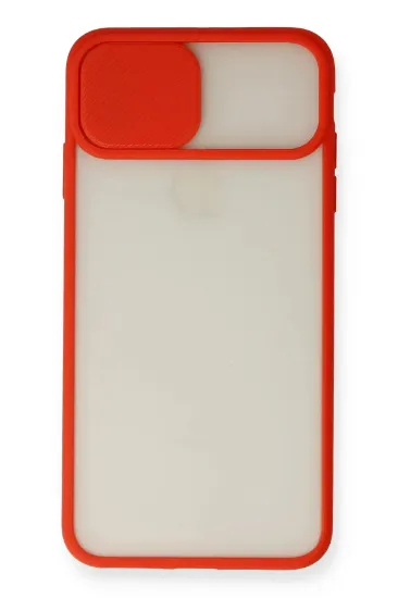 Newface iPhone XS Max Kılıf Palm Buzlu Kamera Sürgülü Silikon - Kırmızı resmi
