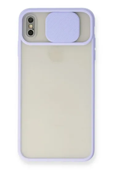 Newface iPhone XS Max Kılıf Palm Buzlu Kamera Sürgülü Silikon - Lila resmi