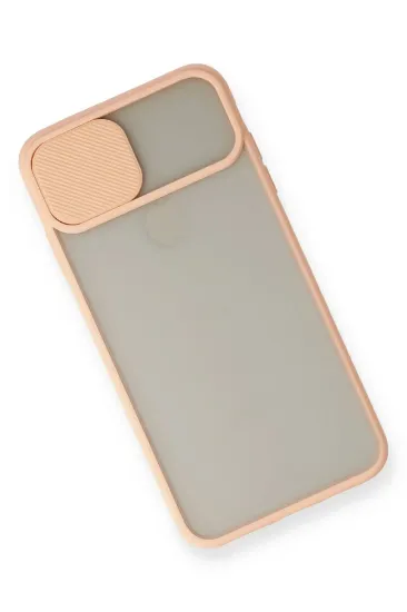 Newface iPhone XS Max Kılıf Palm Buzlu Kamera Sürgülü Silikon - Pembe resmi