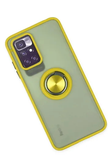 Newface Xiaomi Redmi 10 2022 Kılıf Montreal Yüzüklü Silikon Kapak - Sarı resmi