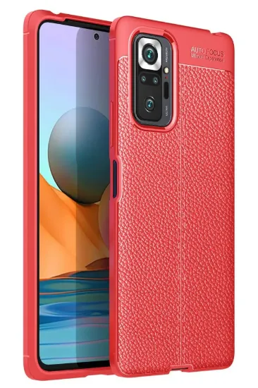 Newface Xiaomi Redmi Note 10 Pro Kılıf Auto Focus Kapak - Kırmızı resmi
