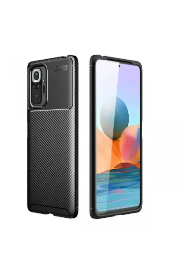 Newface Xiaomi Redmi Note 10 Pro Kılıf Auto Focus Karbon Kapak - Siyah resmi