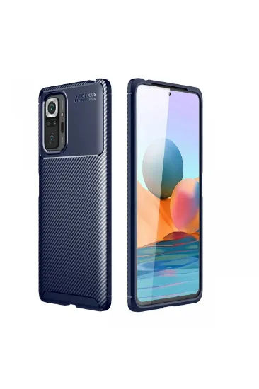 Newface Xiaomi Redmi Note 10 Pro Kılıf Auto Focus Karbon Kapak - Lacivert resmi
