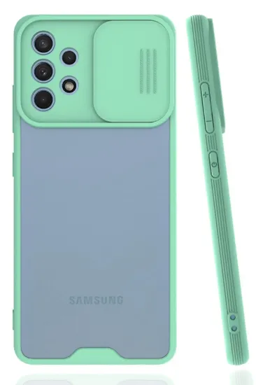 Newface Samsung Galaxy A32 Kılıf Platin Kamera Koruma Silikon - Açık Yeşil resmi