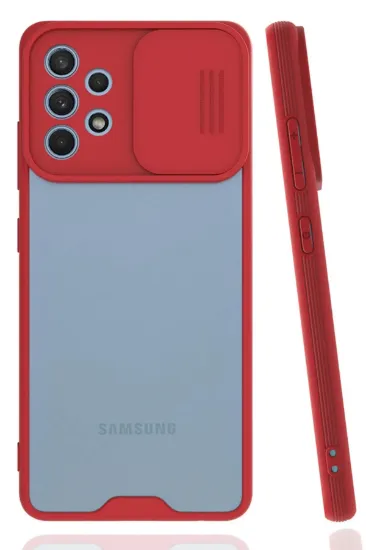 Newface Samsung Galaxy A32 Kılıf Platin Kamera Koruma Silikon - Kırmızı resmi