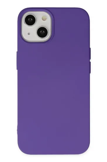Newface iPhone 14 Plus Kılıf Nano içi Kadife Silikon - Mor resmi