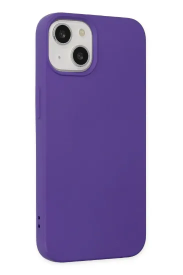 Newface iPhone 14 Plus Kılıf Nano içi Kadife Silikon - Mor resmi