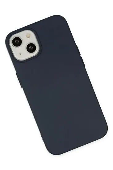 Newface iPhone 14 Plus Kılıf Nano içi Kadife Silikon - Lacivert resmi