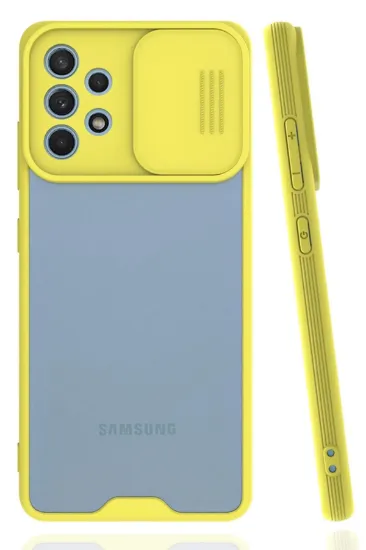 Newface Samsung Galaxy A32 Kılıf Platin Kamera Koruma Silikon - Sarı resmi