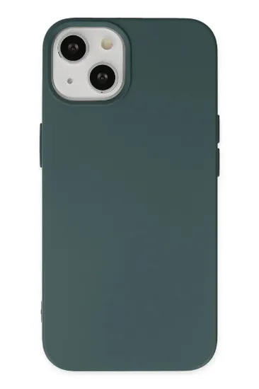 Newface iPhone 14 Plus Kılıf Nano içi Kadife Silikon - Koyu Yeşil resmi