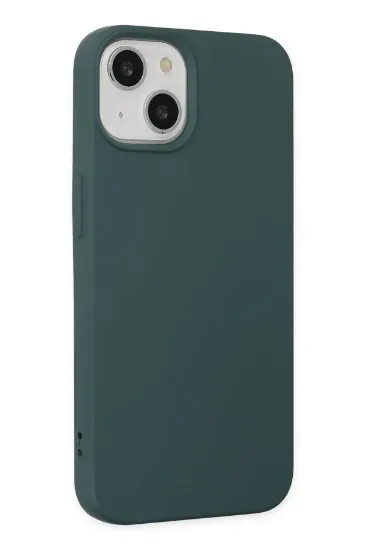 Newface iPhone 14 Plus Kılıf Nano içi Kadife Silikon - Koyu Yeşil resmi