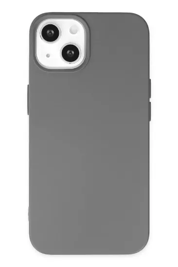 Newface iPhone 14 Plus Kılıf Nano içi Kadife Silikon - Gri resmi
