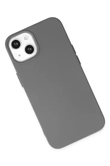 Newface iPhone 14 Plus Kılıf Nano içi Kadife Silikon - Gri resmi