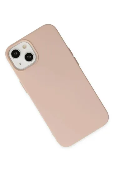 Newface iPhone 14 Plus Kılıf Nano içi Kadife Silikon - Pudra resmi