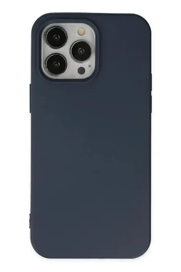 Newface iPhone 14 Pro Kılıf Nano içi Kadife Silikon - Lacivert resmi